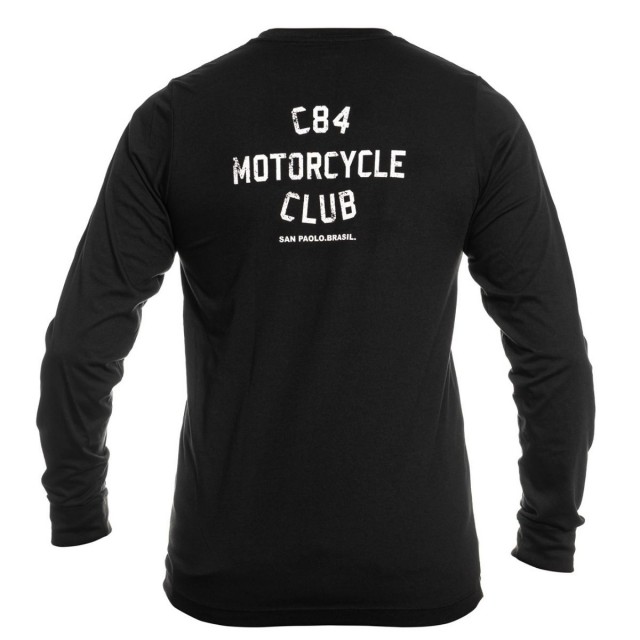 Camiseta To Go Genderless Longa Motorcycle Club - Preto  e Branco