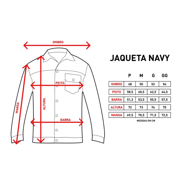 Jaqueta Navy Lona Forro Flanela - Marrom