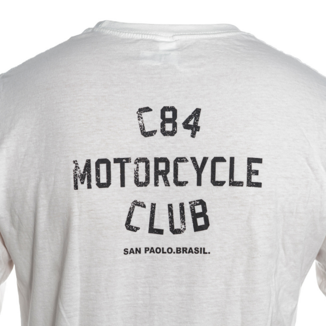 Camiseta To Go Genderless Longa Motorcycle Club - Branco e Preto